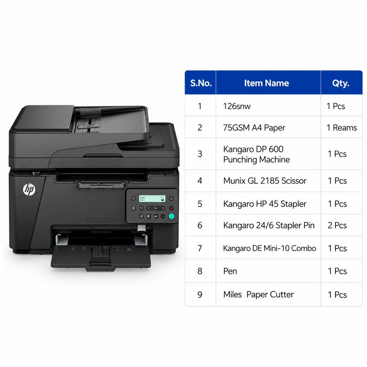 HP Laser 126snw Multifunction Printer Combo