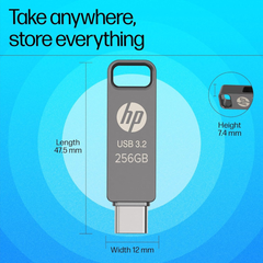 HP 886C 256GB OTG 3.2 Flash Drive(Rock)