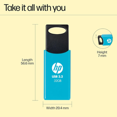 HP 716w 32GB USB 3.2 Flash Drive (Blue)