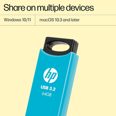 HP 716w 64GB USB 3.2 Flash Drive 3.2 (Blue)