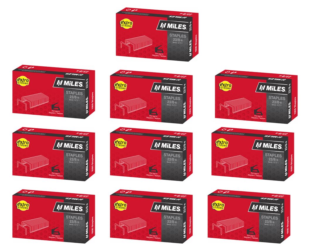 Miles 23/8-H Heavy Duty Staple Pins 8mm 1000 Pins Per Box Pack of 10