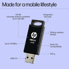 HP 712w 64GB USB 3.2 Flash Drive (Black)