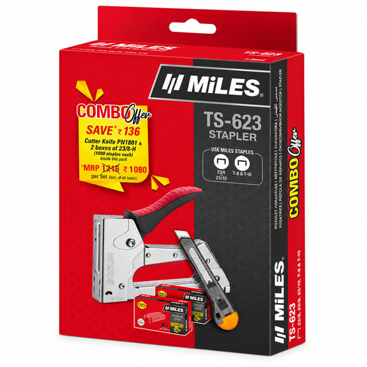 Miles TS-623 Gun Tracker Combo with PN1801 Cutter Knife and 2 Boxes 23/8-H Staple Pins
