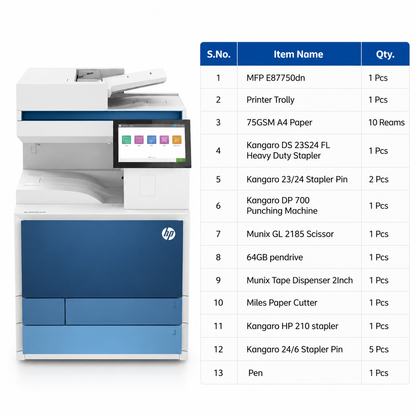 HP Color LaserJet Managed MFP E87750dn Printer Combo