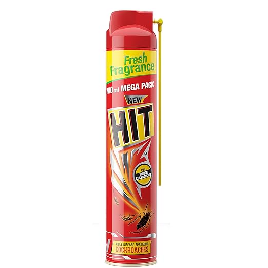 HIT Crawling Insect Killer Cockroach Killer Spray | Instant Kill | Deep-Reach Nozzle | Fresh Fragrance, 700ml