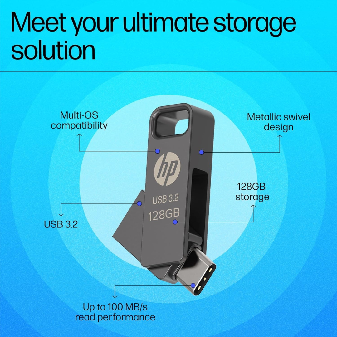 HP 886C 128GB OTG 3.2 Flash Drive(Rock)