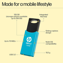 HP 716w 128GB USB 3.2 Flash Drive (Blue)