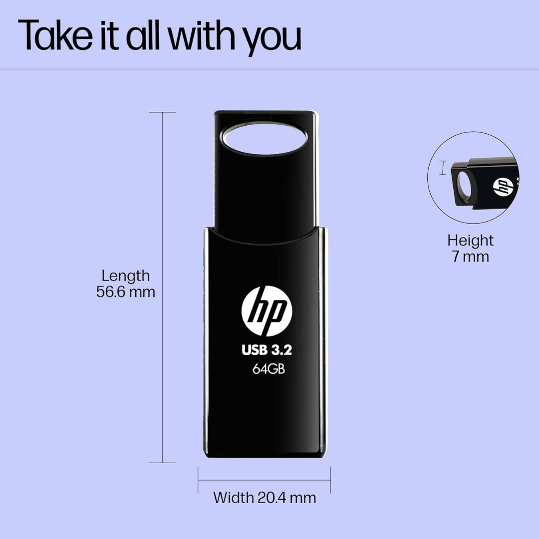 HP 712w 64GB USB 3.2 Flash Drive (Black)