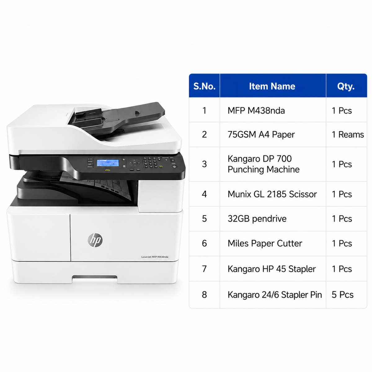 HP LaserJet MFP M438nda A3 Multifunction Printer Combo