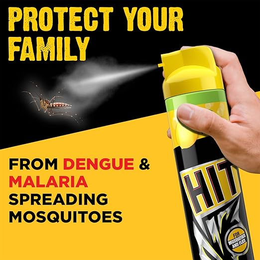 HIT Flying Insect Killer - Mosquito & Fly Killer Spray (700ml) | Lime Fragrance | Instant Kill | Protection from Dengue & Malaria