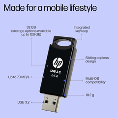 HP 712w 32GB USB 3.2 Flash Drive (Black)