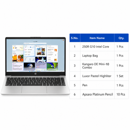 HP 250R G10 Intel Core 3 100U Laptop Combo