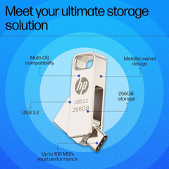 HP 886C 256GB OTG USB Flash Drive 3.2 (Gold)