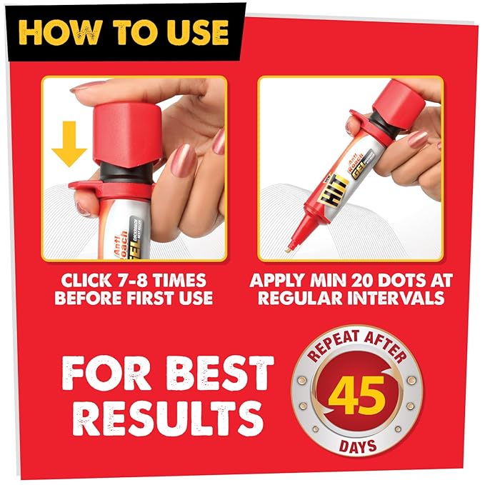 Hit Anti Roach Gel - Cockroach Killer (20G) | Kitchen Safe | Odourless | Fast And Convenient
