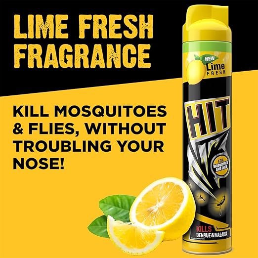 HIT Flying Insect Killer - Mosquito & Fly Killer Spray (200ml) | Lime Fragrance | Instant Kill | Protection from Dengue & Malaria