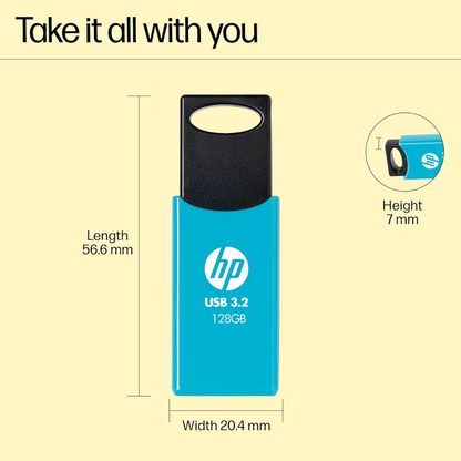 HP 716w 128GB USB 3.2 Flash Drive (Blue)