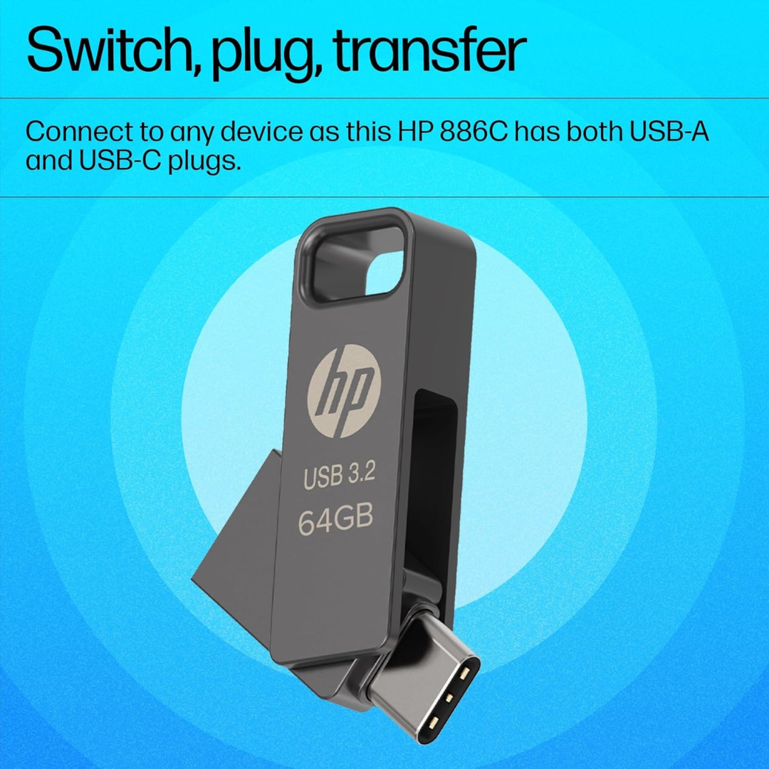 HP 886C 64GB OTG 3.2 Flash Drive(Rock)