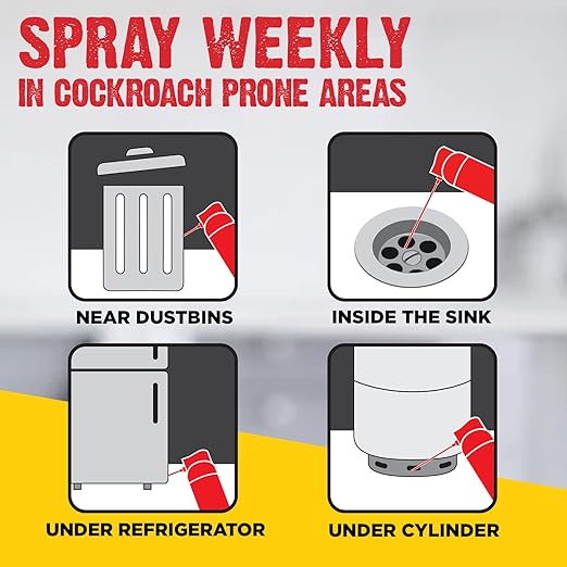 HIT Spray - Crawling Insect Killer (200ml) - Instant Kill, Deep-Reach Nozzle, Fresh Fragrance
