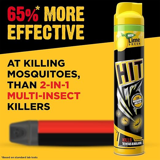 HIT Flying Insect Killer - Mosquito & Fly Killer Spray (200ml) | Lime Fragrance | Instant Kill | Protection from Dengue & Malaria