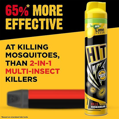 HIT Flying Insect Killer - Mosquito & Fly Killer Spray (200ml) | Lime Fragrance | Instant Kill | Protection from Dengue & Malaria