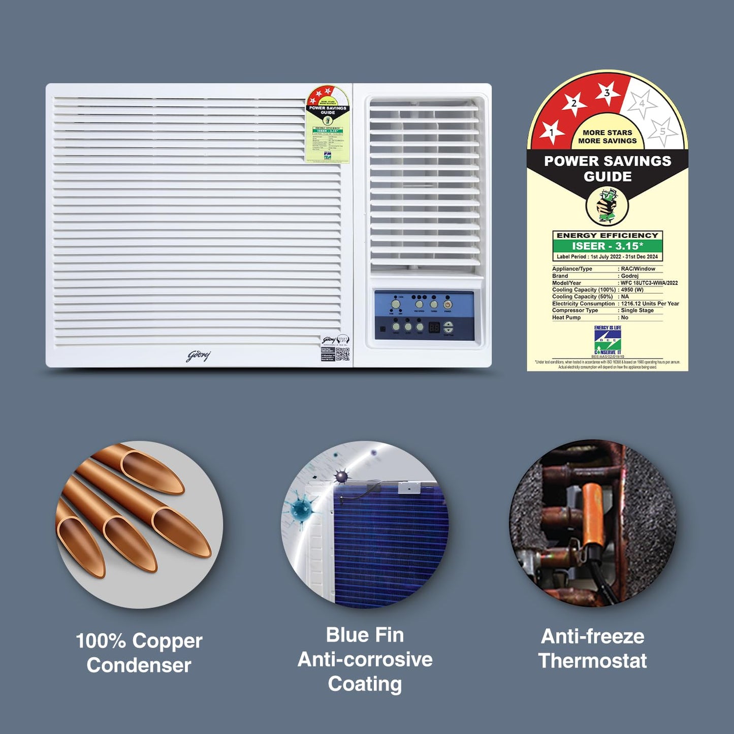 Godrej 1.5 Ton 3 Star Inverter Window AC