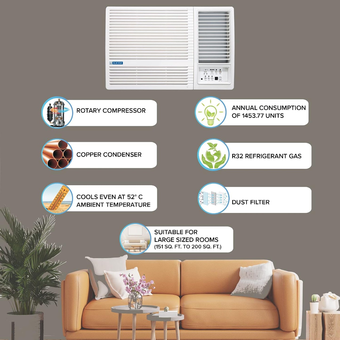 Blue Star 2 Ton 3 Star Fixed Speed Window AC