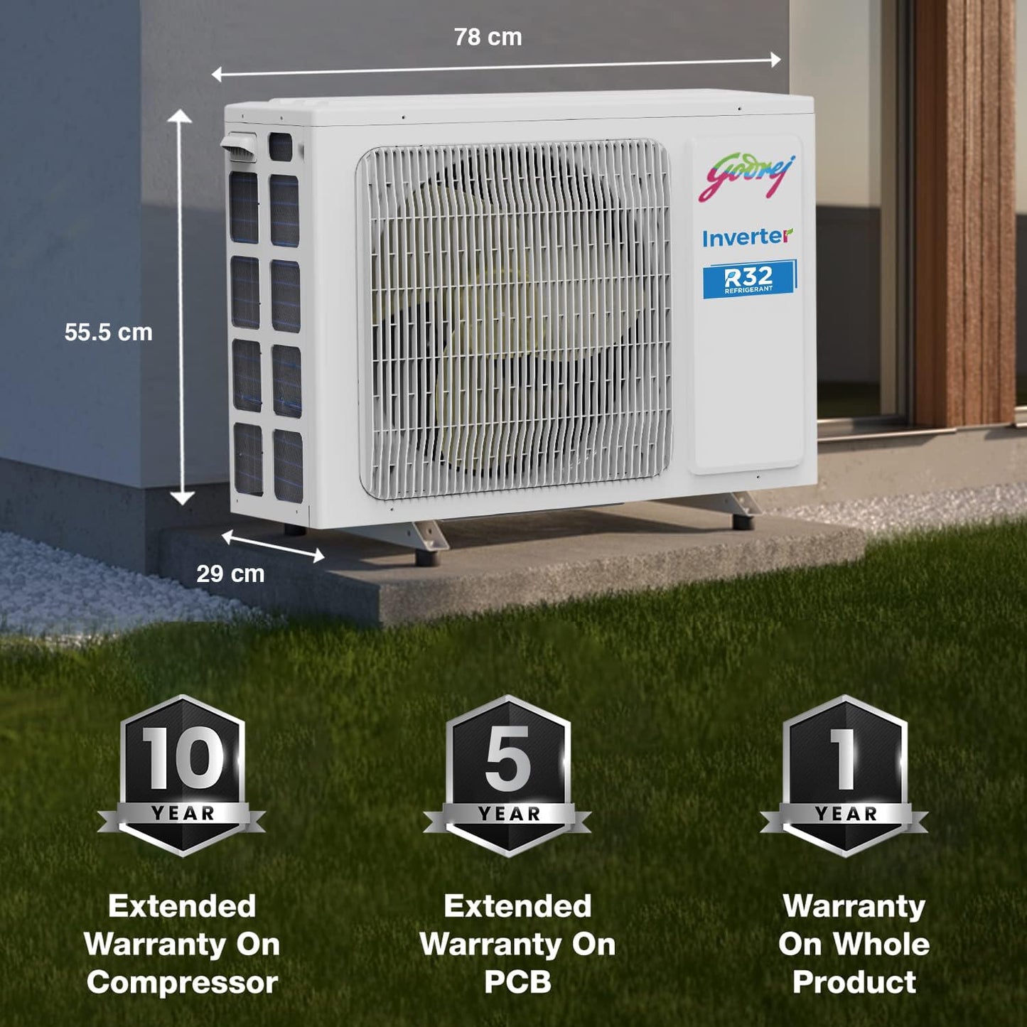 Godrej 1.5 Ton 3 Star, Hot & Cold, 5 Years Comprehensive Warranty, Inverter Split AC