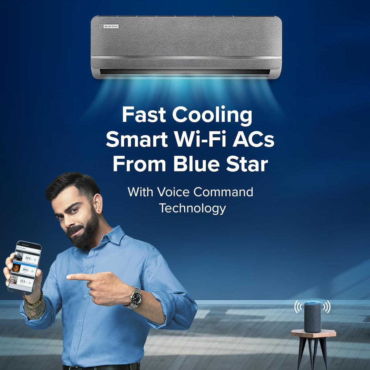 Blue Star Iconia Series 1.5 Ton 3 Star Smart Inverter Split AC, IA318IXUS