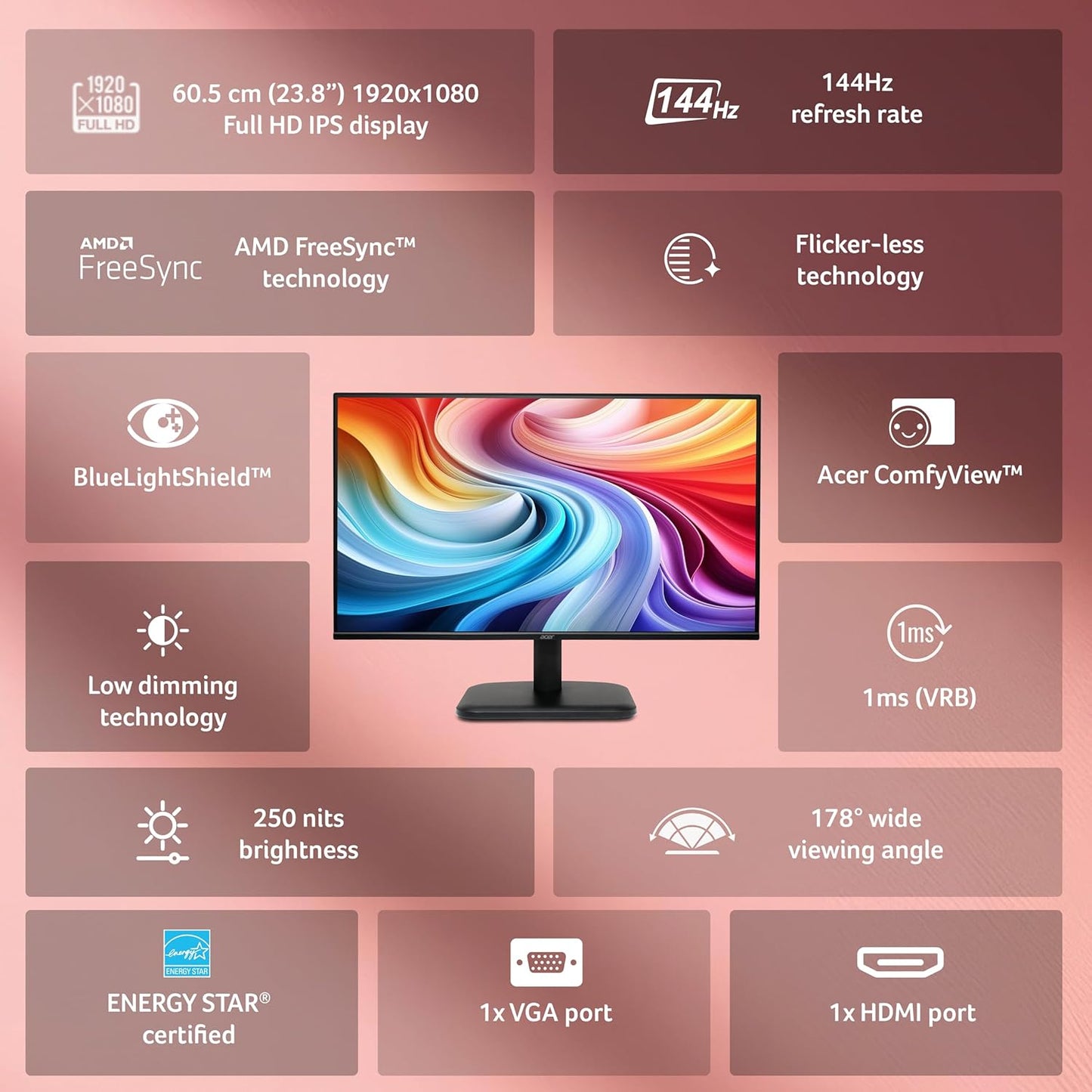 Acer EK240Y P6 P6 23.8 Inch IPS Full HD