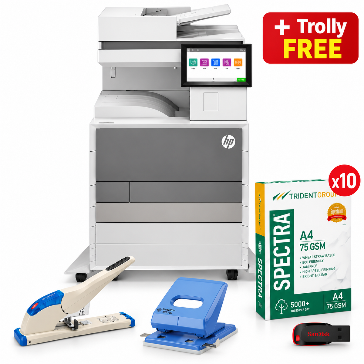 HP Color LaserJet Managed MFP E87770dn Printer Combo