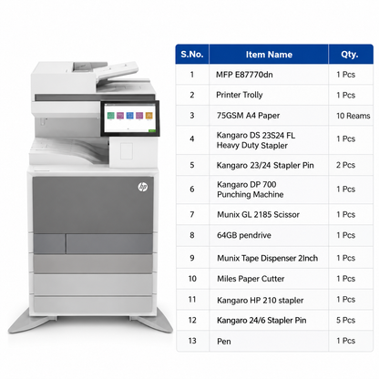 HP Color LaserJet Managed MFP E87770dn Printer Combo