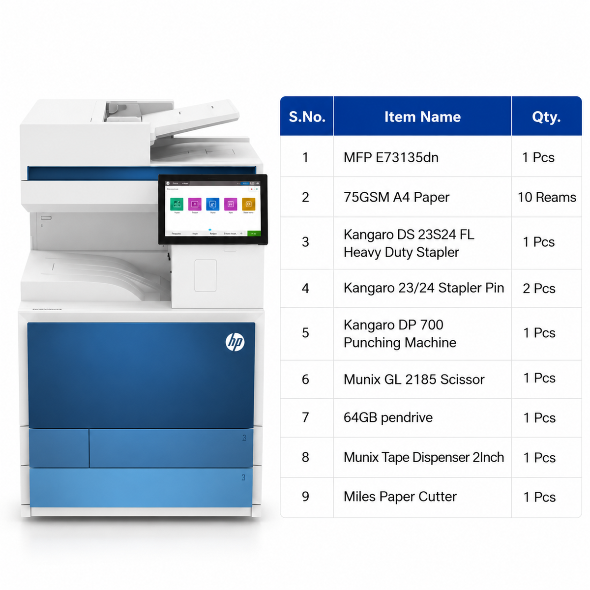HP LaserJet Managed MFP E73135dn Printer Combo
